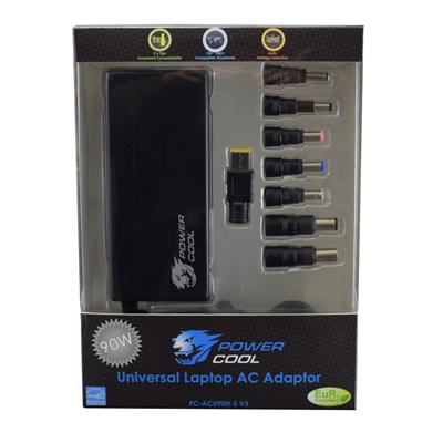 PowerCool 90W Universal Laptop Charger - 8 Tips, Auto Voltage PowerCool 90W Universal Laptop Charger - 8 Tips, Auto Voltage